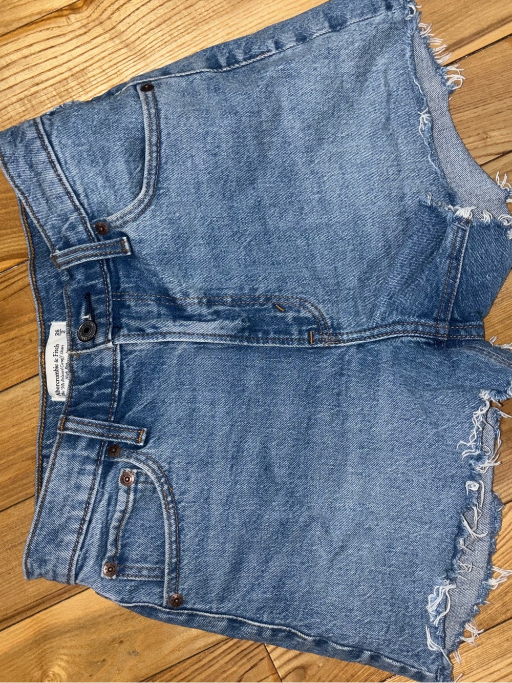 Abercrombie & Fitch Blue High-Rise Denim Cutoff Shorts
